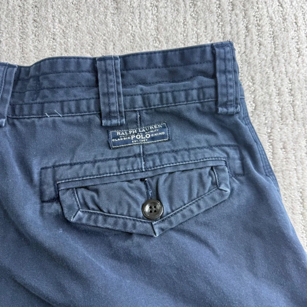 Polo Ralph Lauren Classic Chino Cargo Shorts Mens Size 34 Navy Blue